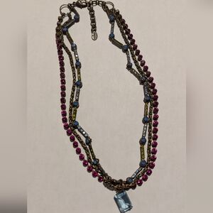 Sorrelli Blue Currant Multi Chain Pendant Necklace